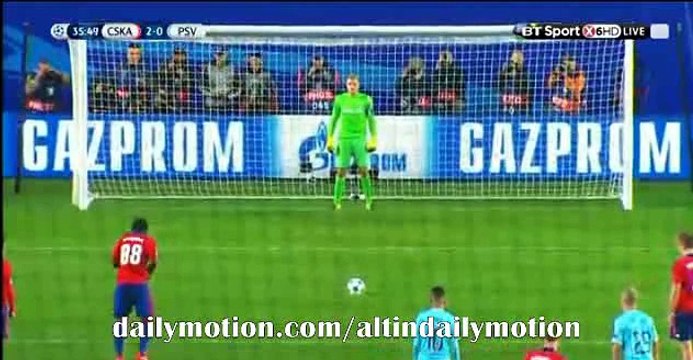 Seydou Doumbia Penalty Goal - CSKA 3 - 0 PSV - Champions League - 30.09.2015