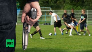 Referee Pulls Out Gun in the Middle of a Soccer Match