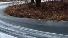 Funny Motocross Drift on Ice Fail