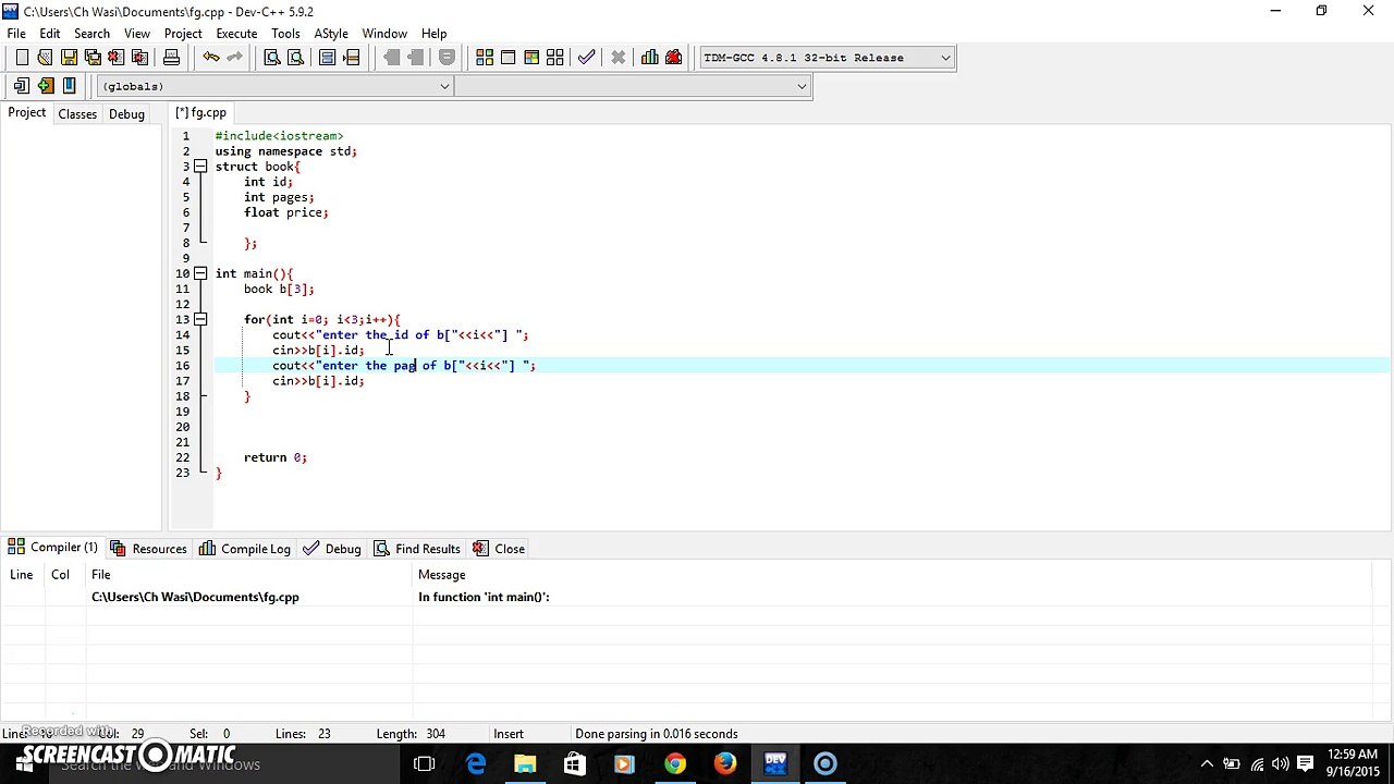 37.Array of Structure in C++ in urdu & hindi