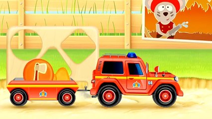 Mа Petite Voiture de Pompier et un dinosaure׃ dessin animé pour les enfants
