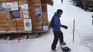 Snowboarder on a T-bar