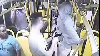 Officer appear out of nowhere during bus robbery