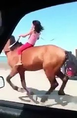 Little Baby while Horse Ridding