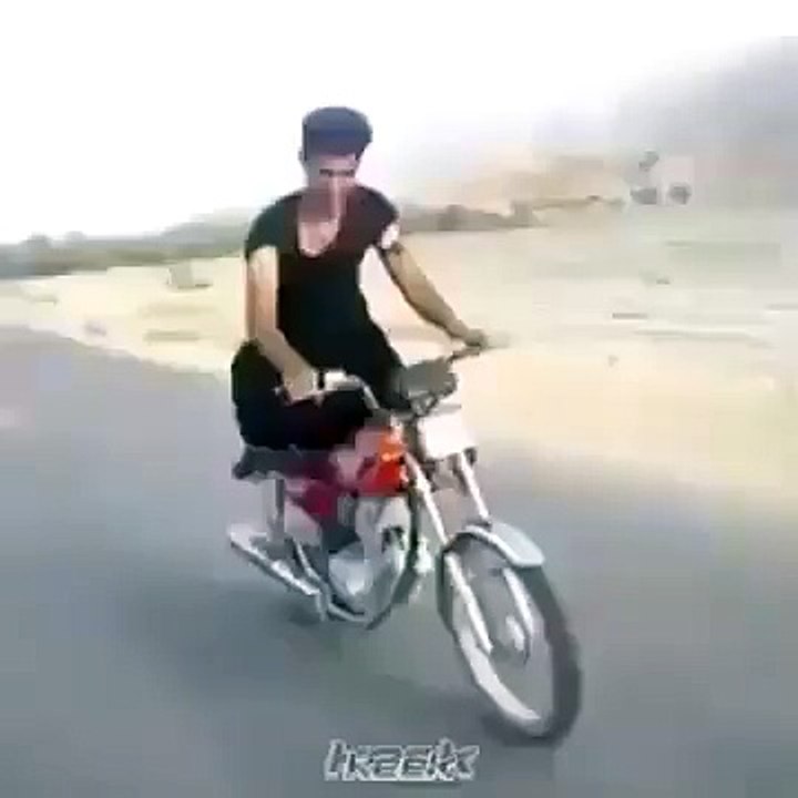 That's nuts job, Pakistani Biker Boy Slipped from Bike