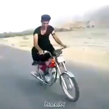 That's nuts job, Pakistani Biker Boy Slipped from Bike