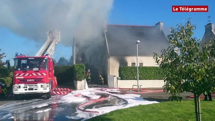 Plourin-lès-Morlaix (29). Une maison détruite par un incendie (Le Télégramme)
