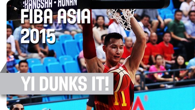 Yi Slams it Down on Singh! - 2015 FIBA Asia Championship