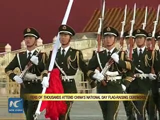 Tens of Thousands attend China's National Day flag-raising ceremony