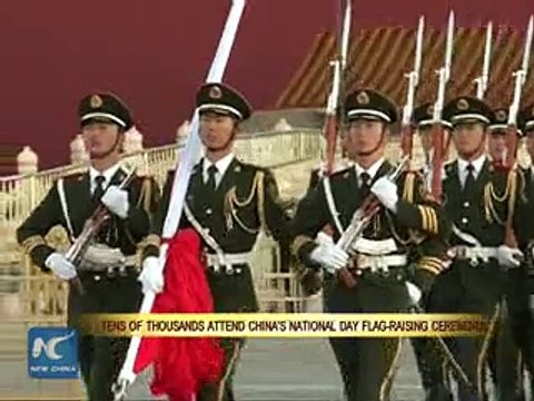 Tens of Thousands attend China's National Day flag-raising ceremony