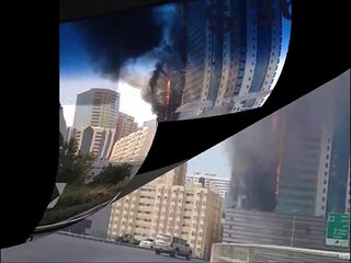 Massive fire in Sharjah high-rise