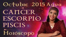 Horóscopo CANCER, ESCORPIO Y PISCIS Oct 2015 Signos de Agua por Jimena La Torre