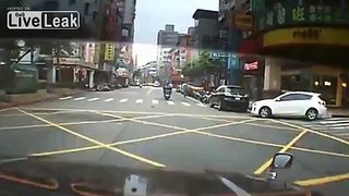 Nasty scooter vs scooter accident