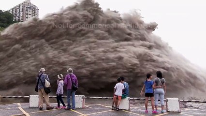 Footage of Flood Water Release into Dam in Taiwan