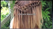 5 STRAND WATERFALL BRAID ON YOURSELF _ medium , long, short hair tutorial