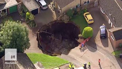 This British garden disappeared into a massive sinkhole overnight