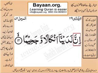 Surrah 073_012AL-Muzamil Very Simple Listen, look & learn word by word urdu translation of Quran in the easiest possible