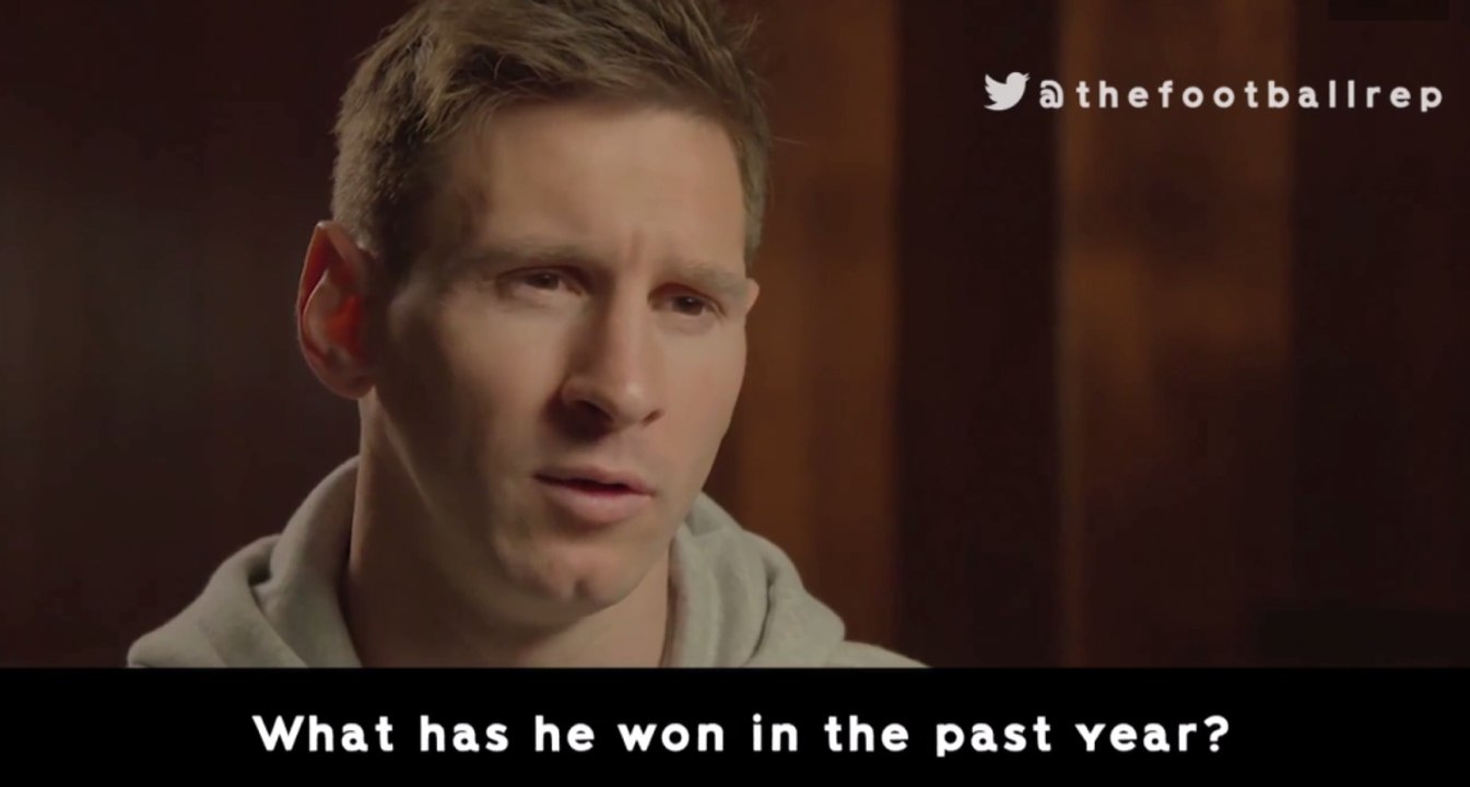 Messi reacts to the Ronaldo movie trailer