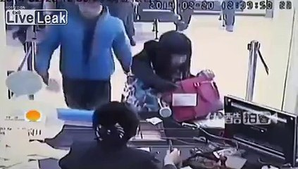 Bank Teller LAUGHS at Robber's Knife