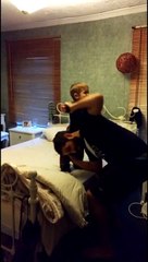 Dad and Kid Reenact Wrestling Moves