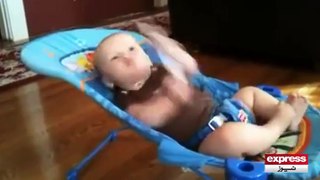 Funny Child Playing and Jumping