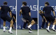 Roger Federer Tweener @ US Open 2010