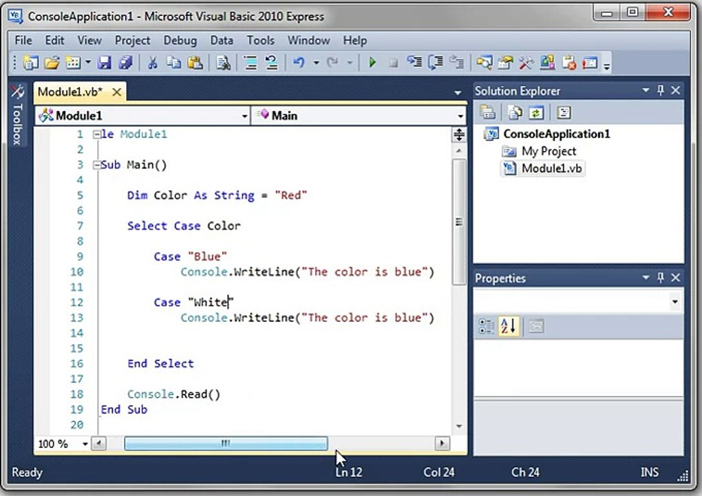 Visual Basic Tutorial 7 - Select Case