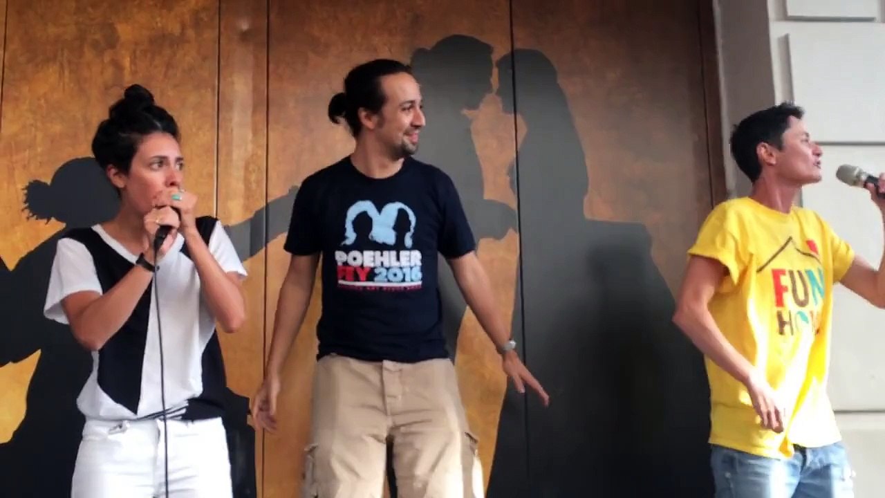 HAMILTON Ham4Ham 8/22/15 with Beth Malone & Roberta Colindrez of FUN HOME