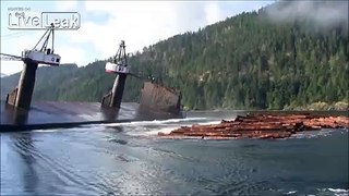 This is How They Unload Timber in Canada