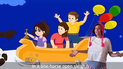 Jingle Bells Santa Song Dancing Girl Cartoon Animation Video by Kids Rhymes