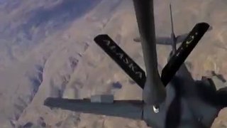 KC-135 Refuels B-1 Bombers and A-10 Thunderbolt Over Afghanistan.