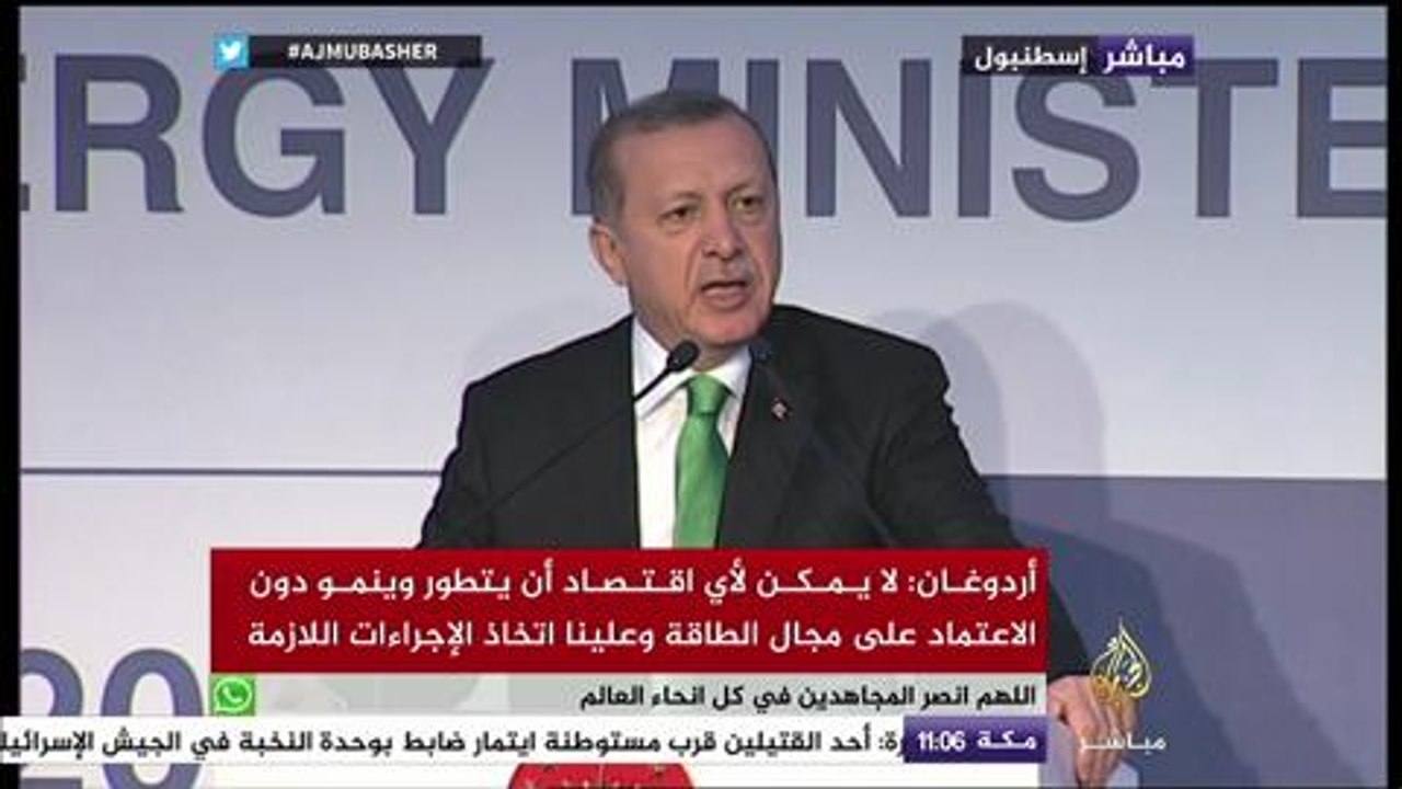 كلمة رجب طيب أردوغان في اجتماع وزراء الطاقة لدول مجموعة العشرين