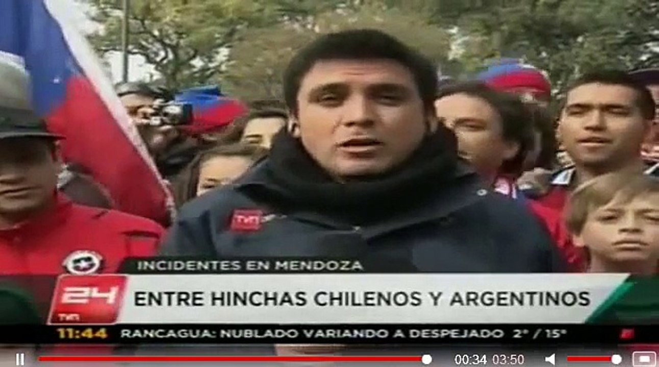Barra chilena se enfrenta a estudiantes argentinos en Mendoza