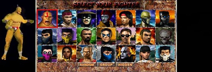 Secret Mortal Kombat 4 Character Select Screen