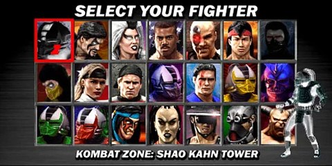 Secret Mortal Kombat 3 Character Select Screen