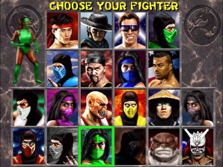 Secret Mortal Kombat 2 Character Select Screen