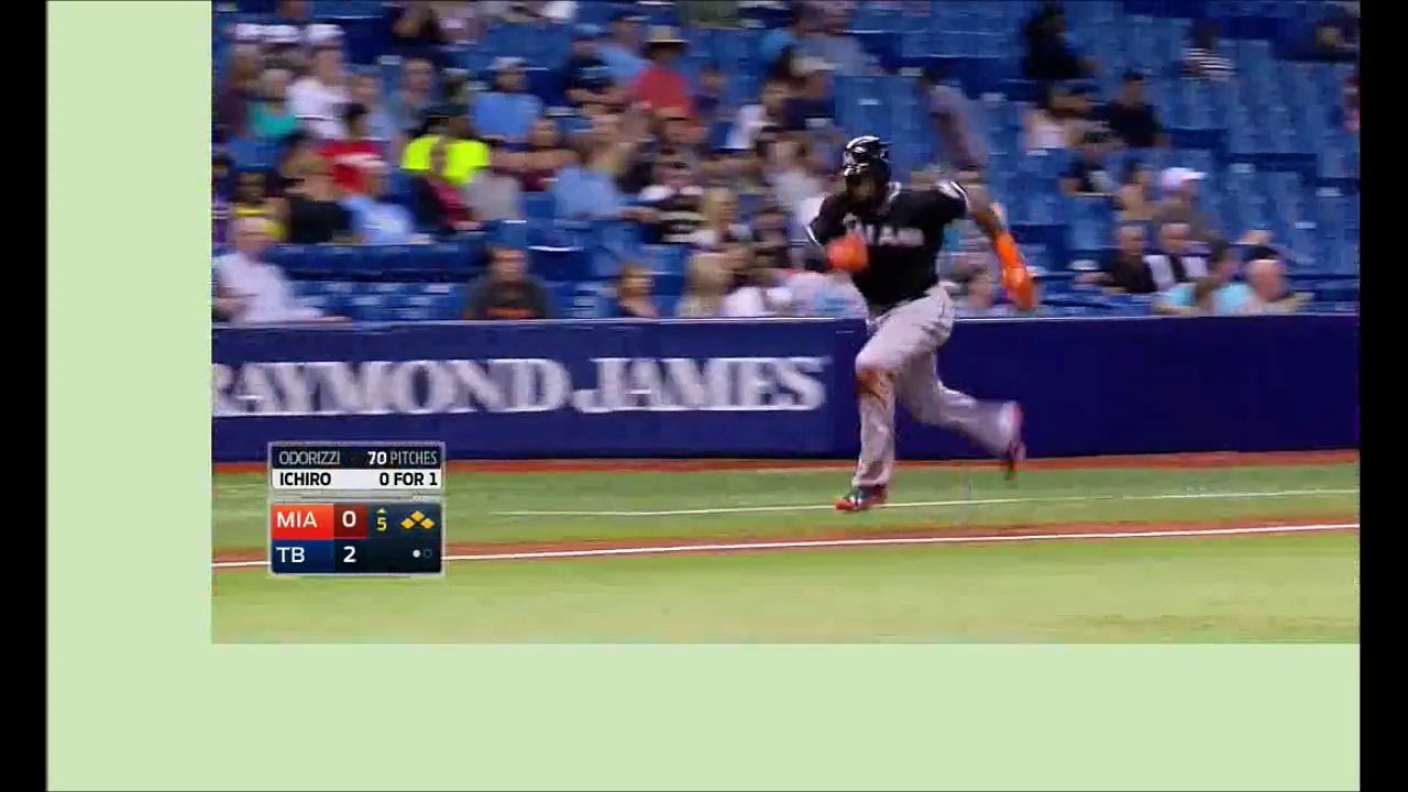 イチロー全打席ハイライト 2015年10月1日 2打数1安打1打点1犠飛 メジャー通算2935安打 バリー・ボンズに並ぶ！ マーリンズ対レイズ