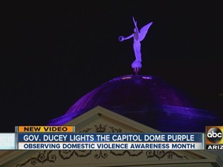 Governor Ducey lights the Capitol Dome purple