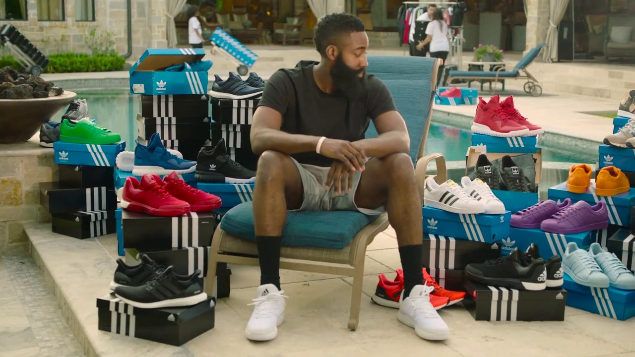 Adidas sent James Harden a truck full of sneakers!! The dream!