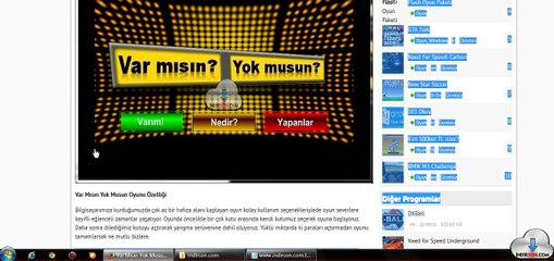 Var Mısın Yok Musun Oyunu Kurulumu
