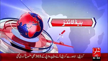 Headlines - 11:00 AM – 02 Oct 15 - 92 News HD