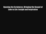 Read Opening the Scriptures: Bringing the Gospel of Luke to Life: Insight and Inspiration Book