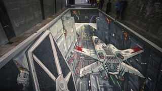 Trompe-l'oeil Star Wars géant à Londres (Joe & Max)