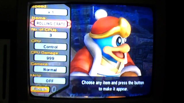 Super Smash Bros Brawl King Dedede and Rolling Crates Glitch(funny)