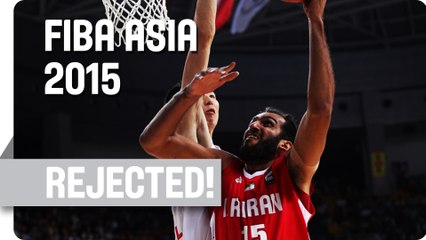 Zhou with an Excellent Early Block Against Ehadadi! - 2015 FIBA Asia Championship