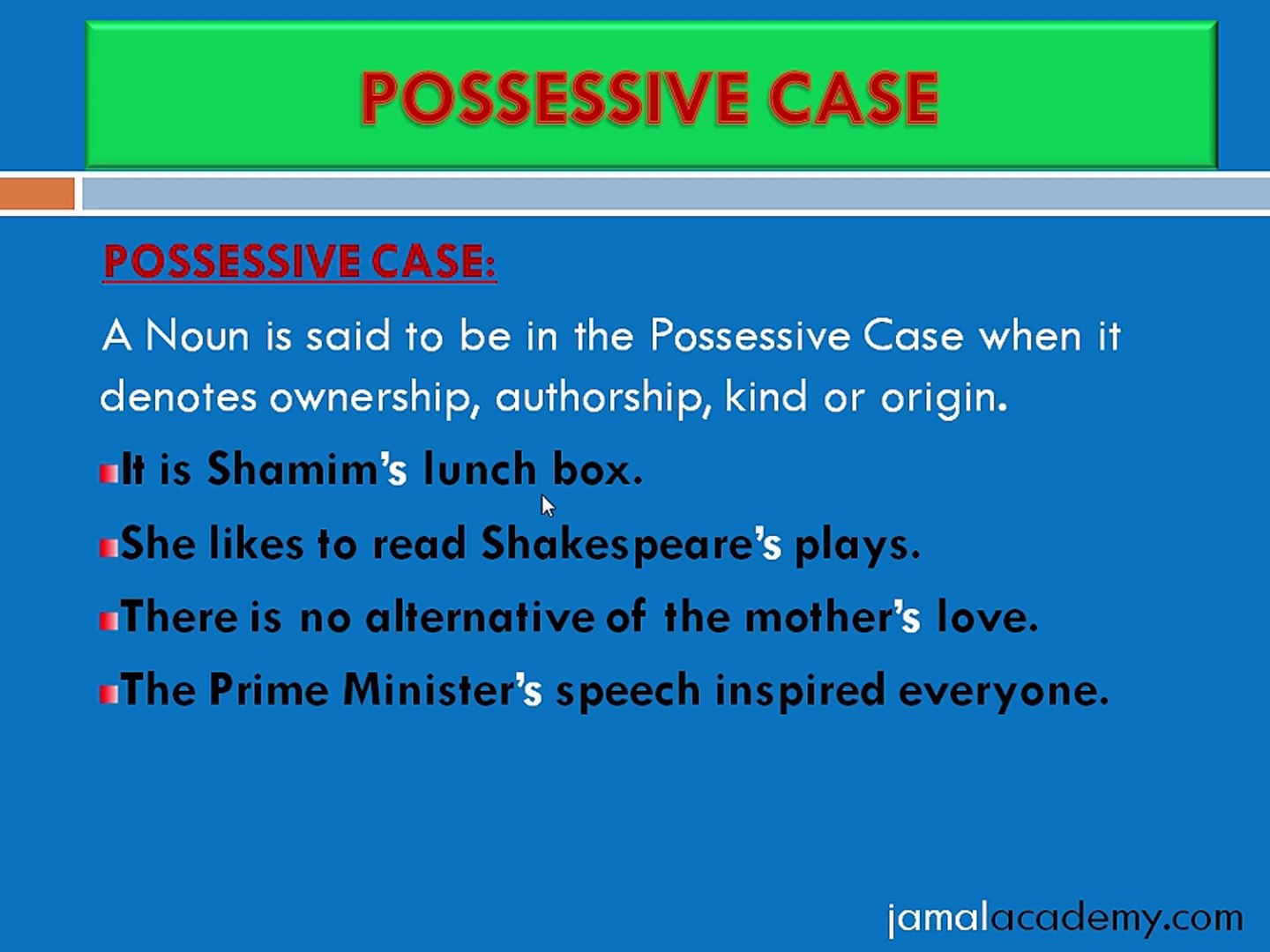 FORMING THE POSSESSIVE CASE OF THE NOUN - video Dailymotion