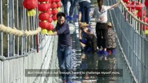 Take a walk on China's first glass-bottomed suspension bridge... if you dare.