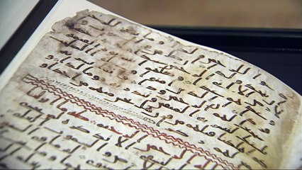 Historic manuscript of Quran opened to view for Public