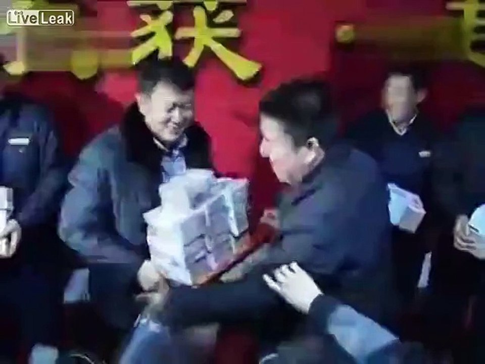 Real estate agent carried year end cash bonus in bulk bag