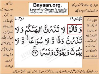Surrah 071_023 Nooh Very Simple Listen, look & learn word by word urdu translation of Quran in the easiest possible meth